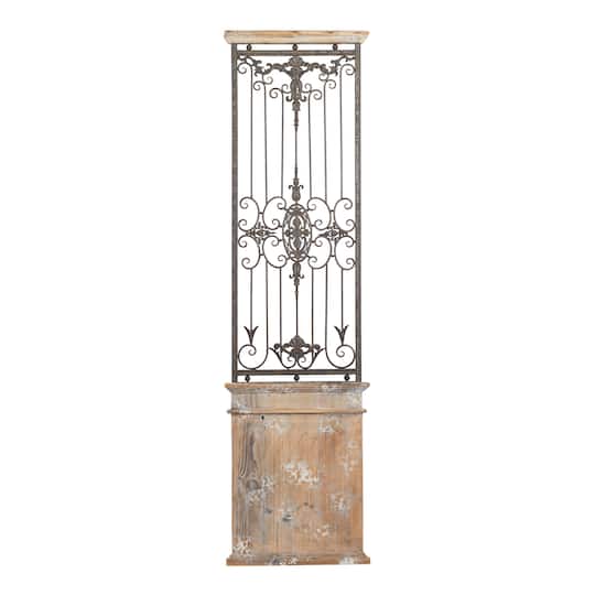 71" Brown Rustic Ornamental Wood & Metal Wall Décor